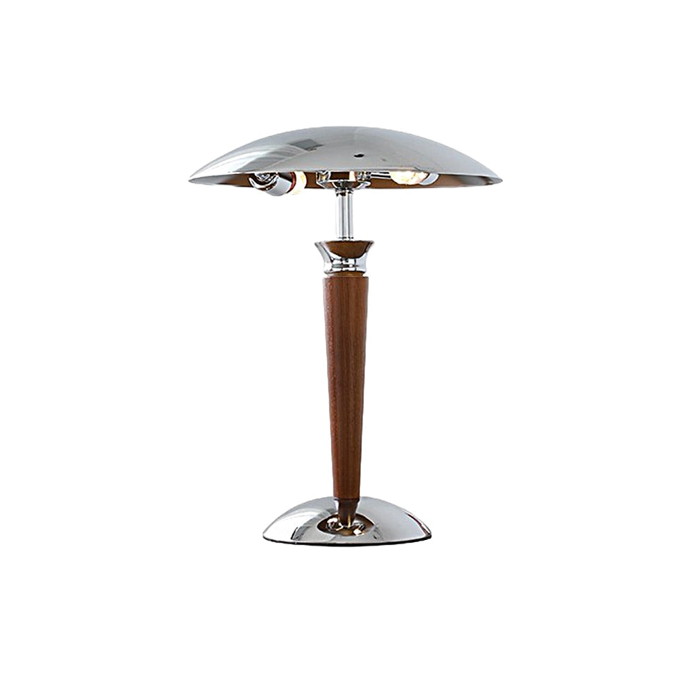 Larkhaven Chrome Table Lamp With Mushroom Shade And Dimmer