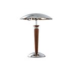 Larkhaven Chrome Table Lamp With Mushroom Shade And Dimmer