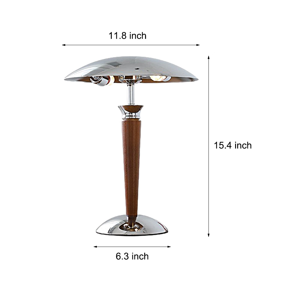 Larkhaven Chrome Table Lamp With Mushroom Shade And Dimmer